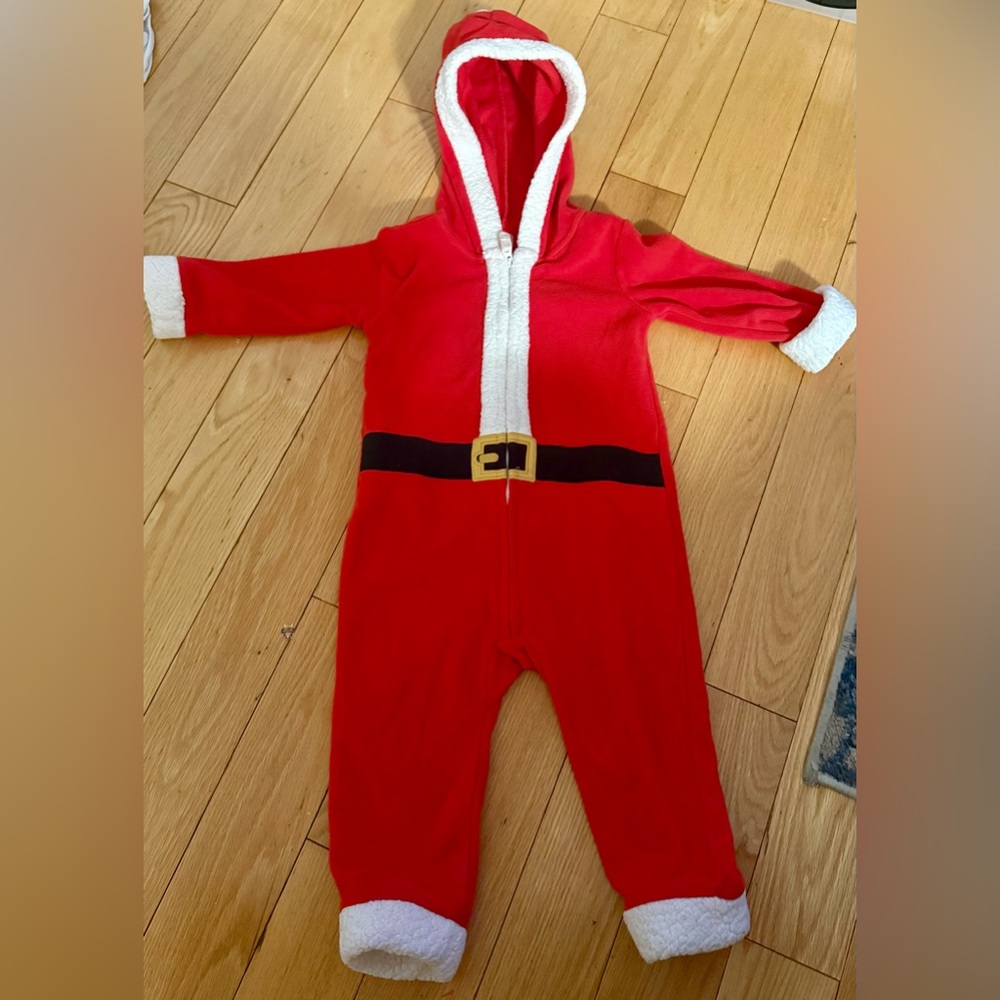 Carter's Red and White Santa Footies